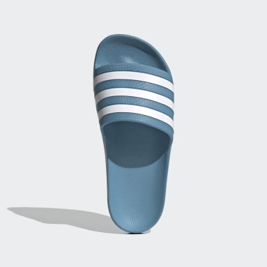 womens blue adidas slides