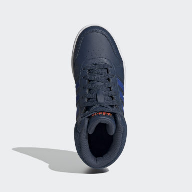 blue high top tennis shoes