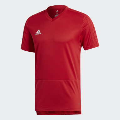red and black adidas shirt