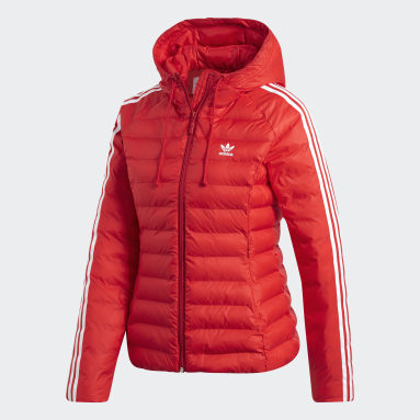 adidas red puffer jacket