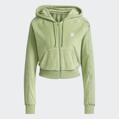 adidas green velour hoodie