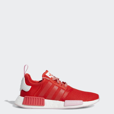 all red adidas shoes womens