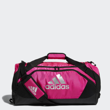 large pink adidas duffle bag