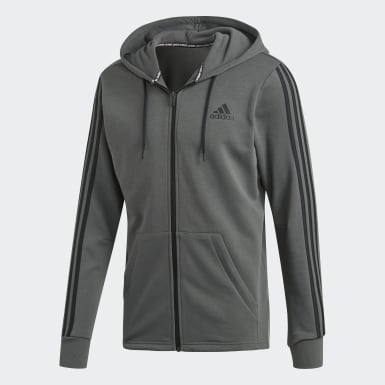 grey adidas hoodie mens