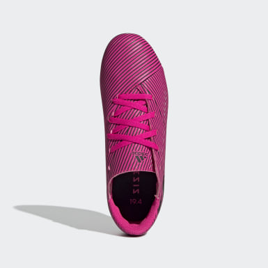 zapatos adidas rosados de futbol