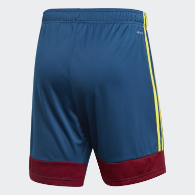 pantaloncini adidas gialli e blu