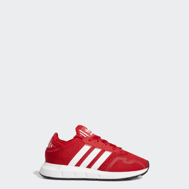 red adidas junior trainers