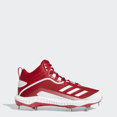 red white and blue adidas cleats