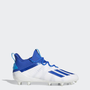 blue and white adidas football cleats