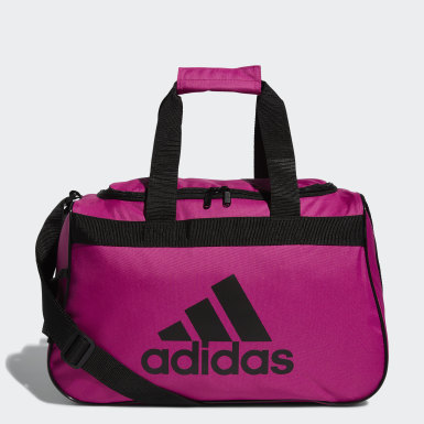 adidas grey and pink duffle bag