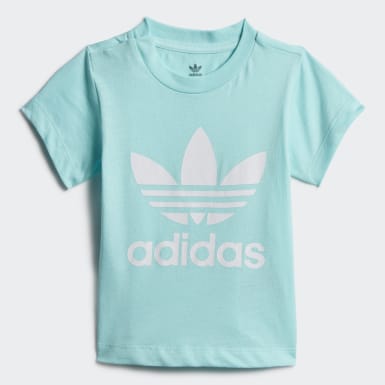 girls adidas t-shirt Originals trefoil print t-shirt top tee 7-8 years