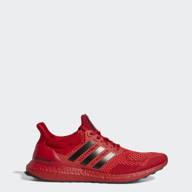 adidas red and black running shoes
