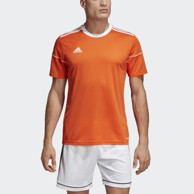 orange and white adidas shirt