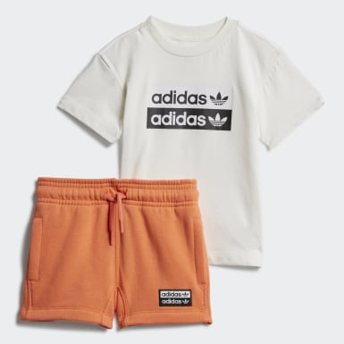 Adidas Originals Infant Girls Trefoil Shorts Set Tee /& Shorts Full Set Baby Kids