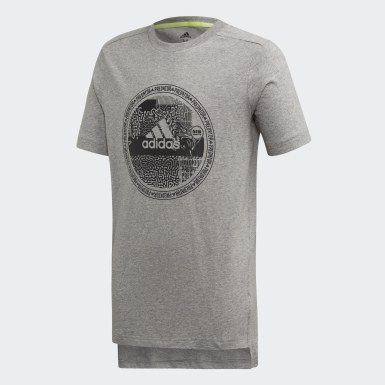 camisetas adidas niño gris