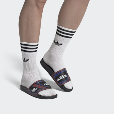 witte sokken adidas slippers