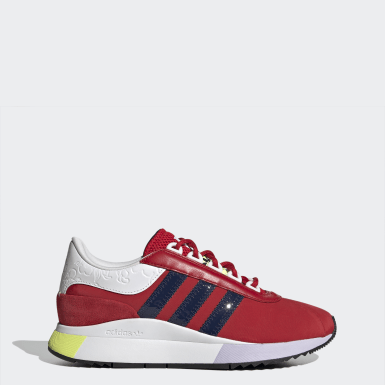 red black adidas trainers