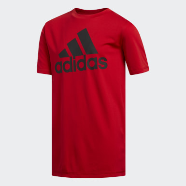 red white and blue adidas shirt