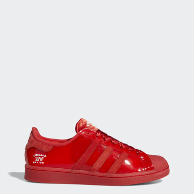 full red colour shoes