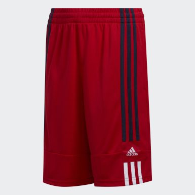 red adidas shorts