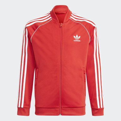 adidas red tracksuit mens