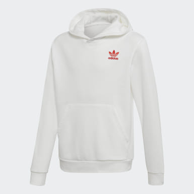youth white adidas hoodie