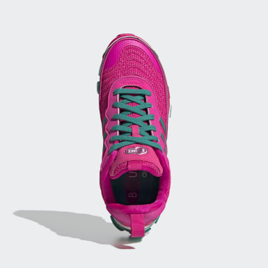 adidas pink and silver shoes