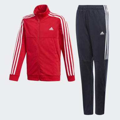 red and yellow adidas tracksuit