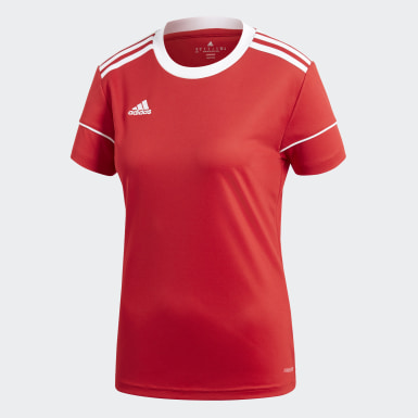 red adidas soccer shirt