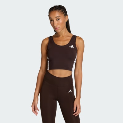 adidas Polera sin mangas de silueta corta 3 Tiras Train Essentials Polera sin mangas de silueta corta 3 Tiras Train Essentials Mujer - Mujer Training