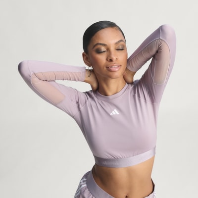 adidas Polera Corta Hyperglam Manga Larga de Entrenamiento Polera Corta Hyperglam Manga Larga de Entrenamiento Mujer - Mujer Training