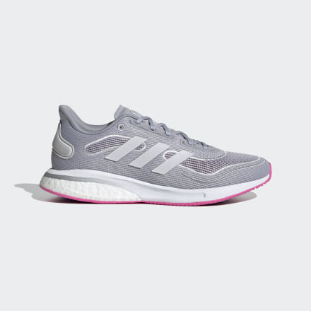 adidas Supernova Shoes Halo Silver / White / Screaming Pink 8 - Women Running Trainers