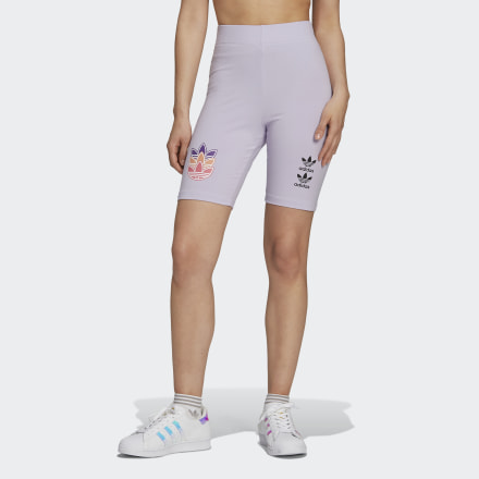 adidas Logo Play Short Tights Purple Tint 8 - Women Lifestyle Shorts