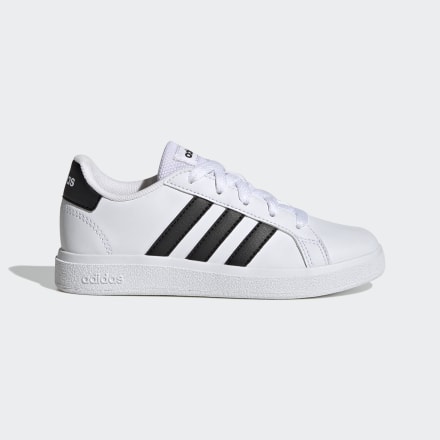 Adidas Grand Court Lifestyle Tennis Lace-Up Shoes White / Black 11K - Kids Tennis Trainers
