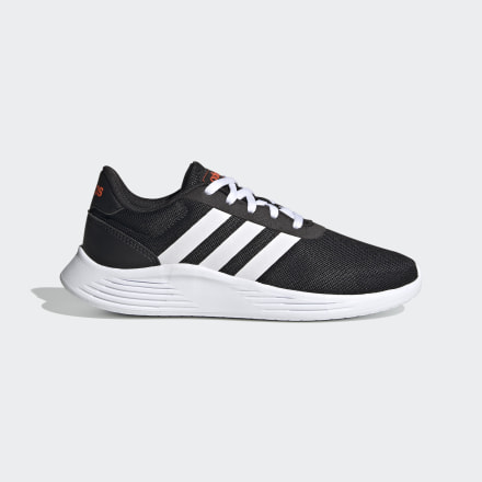 adidas Lite Racer 2.0 Shoes Black / White / Semi Solar Red 2.5 - Kids Running,Lifestyle Trainers