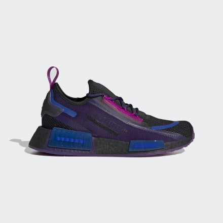 adidas NMD_R1 Spectoo Shoes Black / Dark Purple / Bold Blue 7.5 - Women Lifestyle Trainers