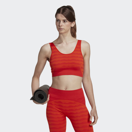 Adidas Marimekko Light-Support AEROKNIT Bra Collegiate Orange S - Women Training Sports Bras