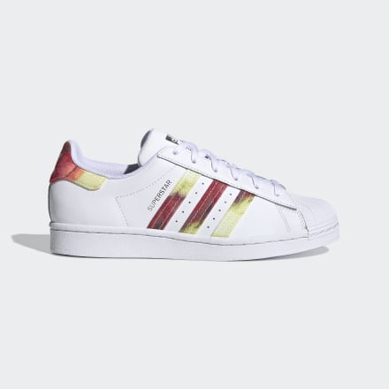 adidas Superstar Shoes White / Crew Red / Hi-Res Yellow 9 - Women Lifestyle Trainers