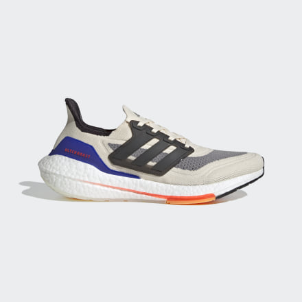 adidas Ultraboost 21 Shoes Wonder White / Carbon / Solar Red 10 - Men Running Sport Shoes,Trainers