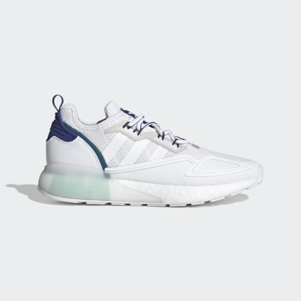 adidas ZX 2K Boost Shoes White / Teal 8 - Men Lifestyle Trainers