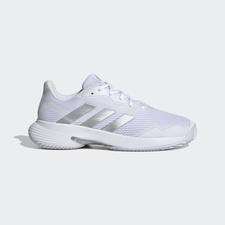 Adidas Courtjam Control Tennis Shoes White / Silver Metallic / White 5 - Women Tennis Trainers