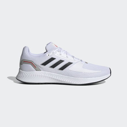 Adidas Run Falcon 2.0 Shoes White / Black / Vivid Red 7 - Men Running Trainers