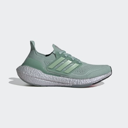 Adidas Ultraboost 21 Shoes Hazy Green / Hazy Green / Blue Oxide 10 - Women Running Trainers