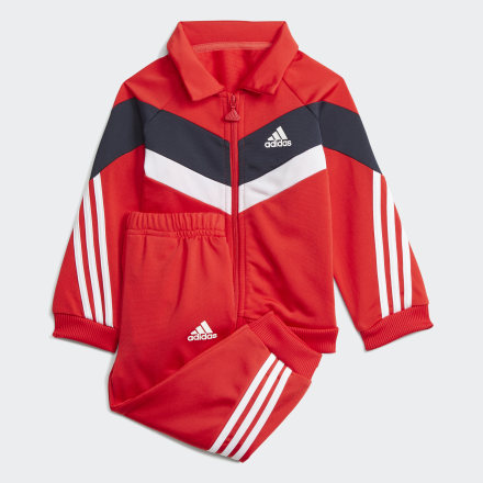 adidas Future Icons Shiny Track Suit Vivid Red / Ink / White 6-9M - Kids Training Tracksuits