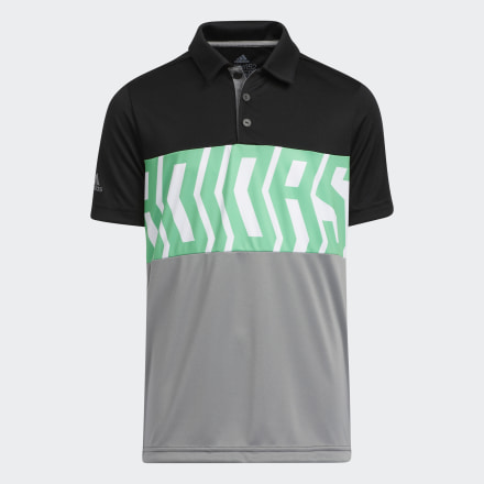 adidas Print colorblock Polo Shirt Black / Semi Screaming Green 15-16 - Kids Golf Shirts
