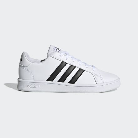 Adidas Grand Court Shoes White / Black / White 2 - Kids Lifestyle Sport Shoes,Trainers