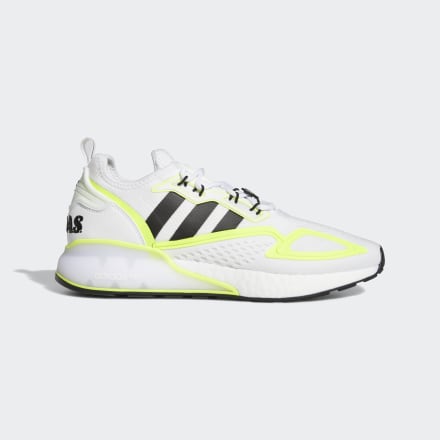 Adidas ZX 2K Boost Shoes White / Solar Yellow / Black 7 - Men Lifestyle Trainers