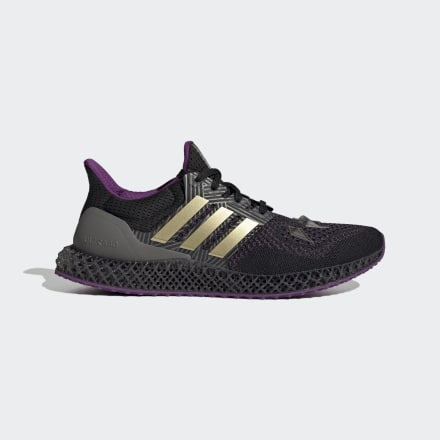 Adidas Ultra 4D Shoes Black / Gold Metallic / Tribe Purple 8 - Men Running Trainers