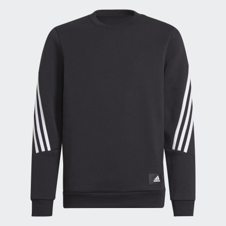 adidas Future Icons 3-Stripes Crew Sweatshirt Black / White 4-5Y - Kids Training Shirts,Sweatshirts