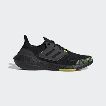 Adidas Ultraboost 22 Shoes Black / Solar Yellow 7 - Men Running Trainers